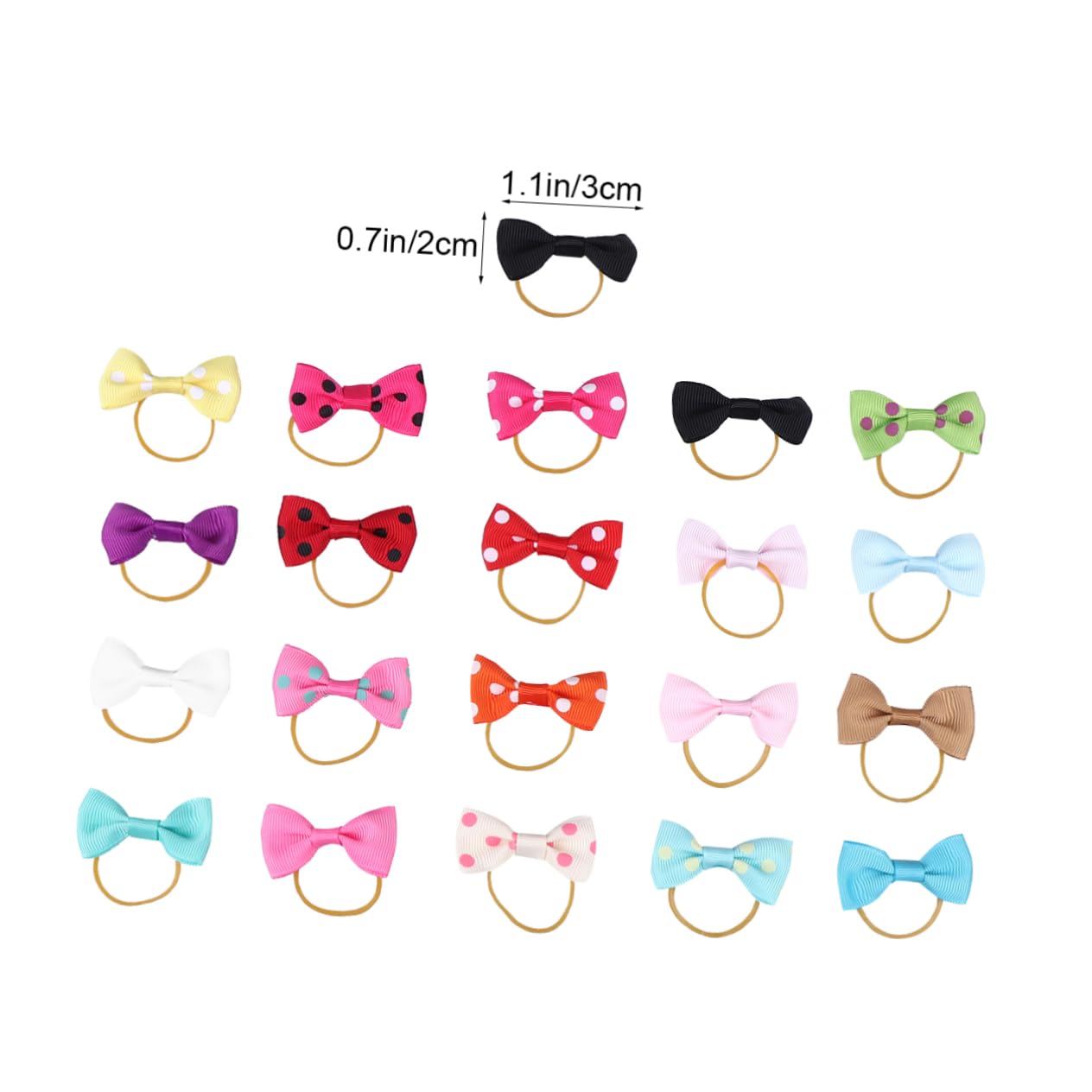 POPETPOP 20Pcs Random Color Dog Bowknot Hair Ties Elastic Pet Hair Holders for Puppies Stylish Hair Ropes for Grooming Pet Accessories for Everyday Use