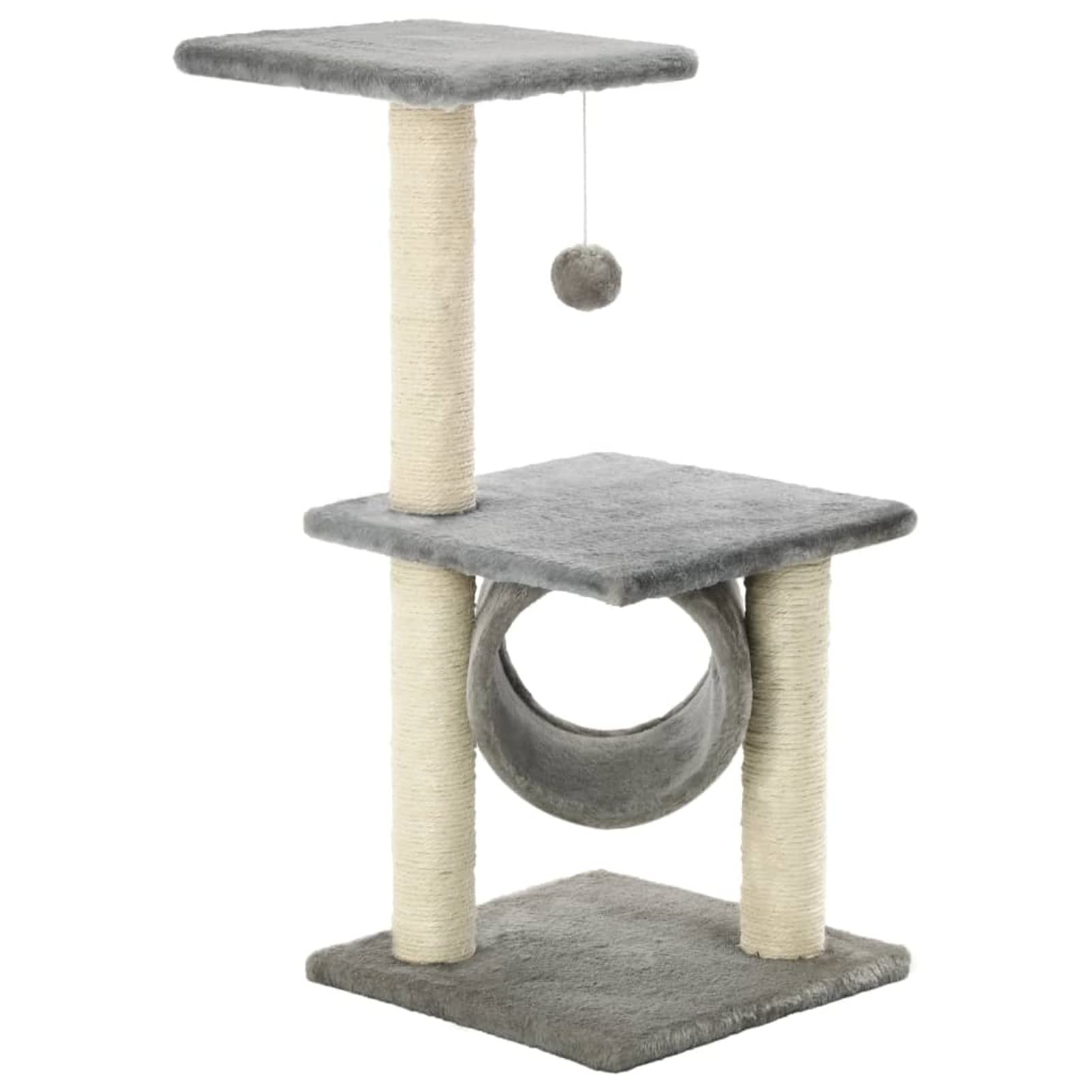 Chusui Rascador para Gatos con Poste rascador de sisal, Arbol para Gatos, Gatos Accesorios, Arranhador para Gatos, Arbol Rascador Gatos, 65 cm Gris
