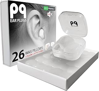 PQ Wax Ear Plugs for Sleep - 26 Silicon Wax Earplugs for Sleeping and Swimming - Gel Ear Plugs for Noise Cancelling & Ear ...