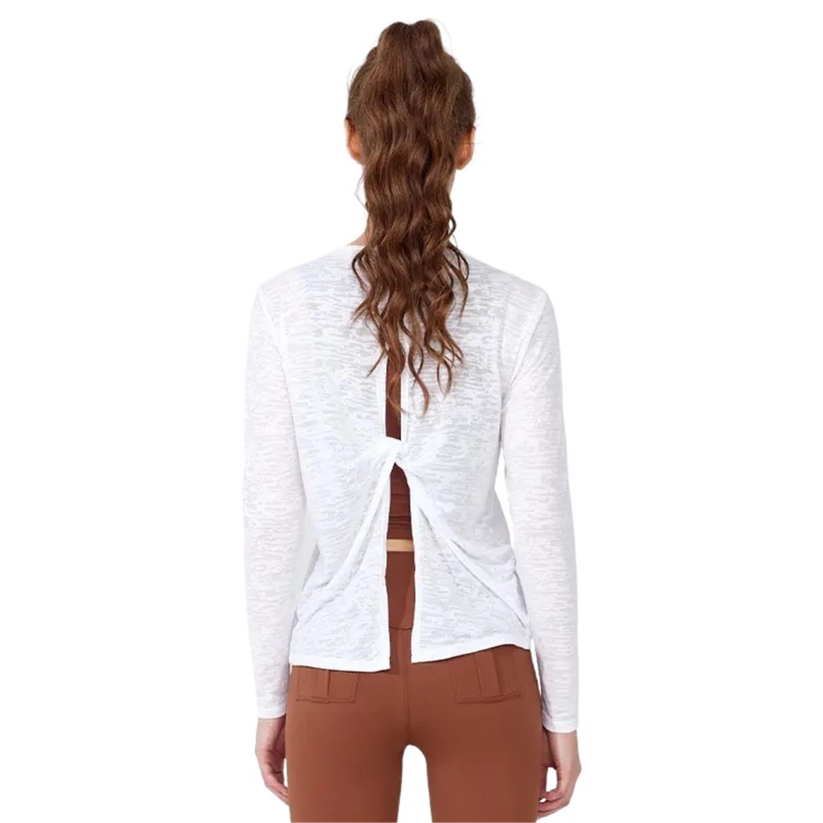 Maglietta da yoga Abbigliamento da yoga a maniche lunghe, completo sportivo femminile Abbigliamento sportivo Donna Palestra Camicette sportive da donna, Top da allenamento Pilates Camicia fitness(Pink