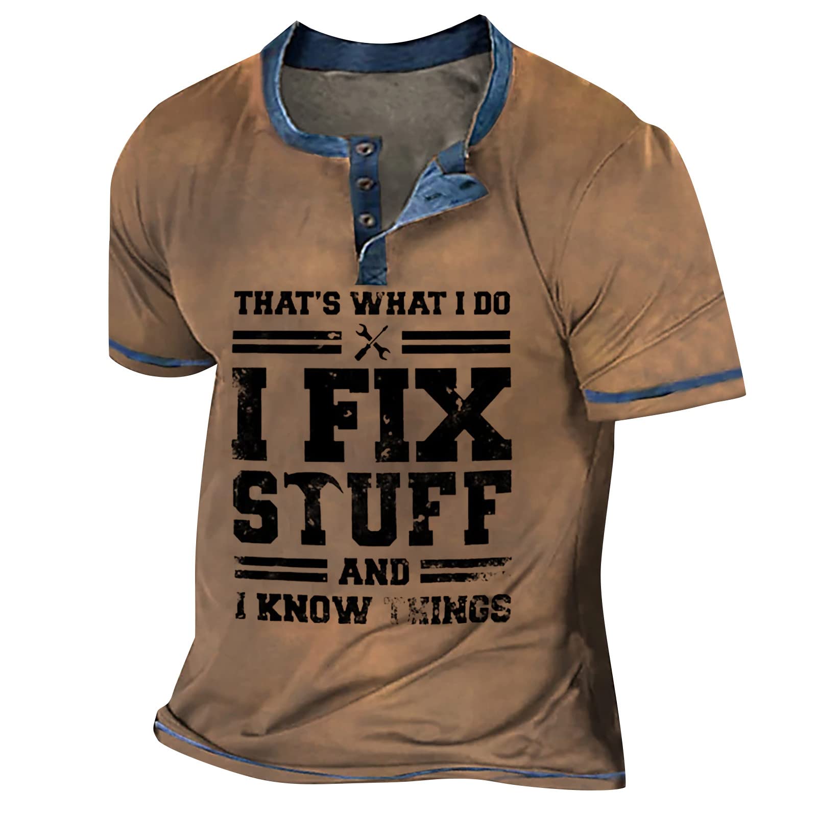 Men's Short Sleeve Crewneck/Henley Relaxed Fit Casual Retro Raglan T-Shirts Gym, Running, Casual Outings Tops (S-XXXXL)