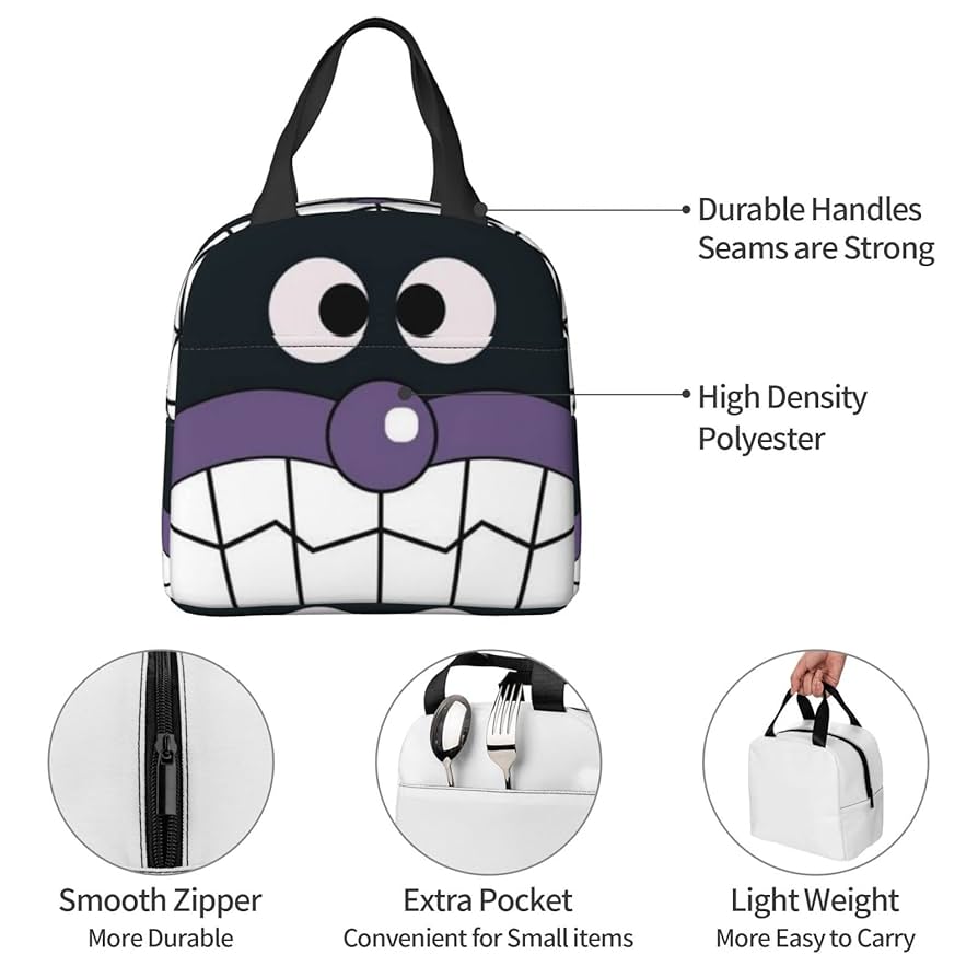 Amazon｜ばいきんまん ランチバッグ 保冷 がま口 ジッパー付き
