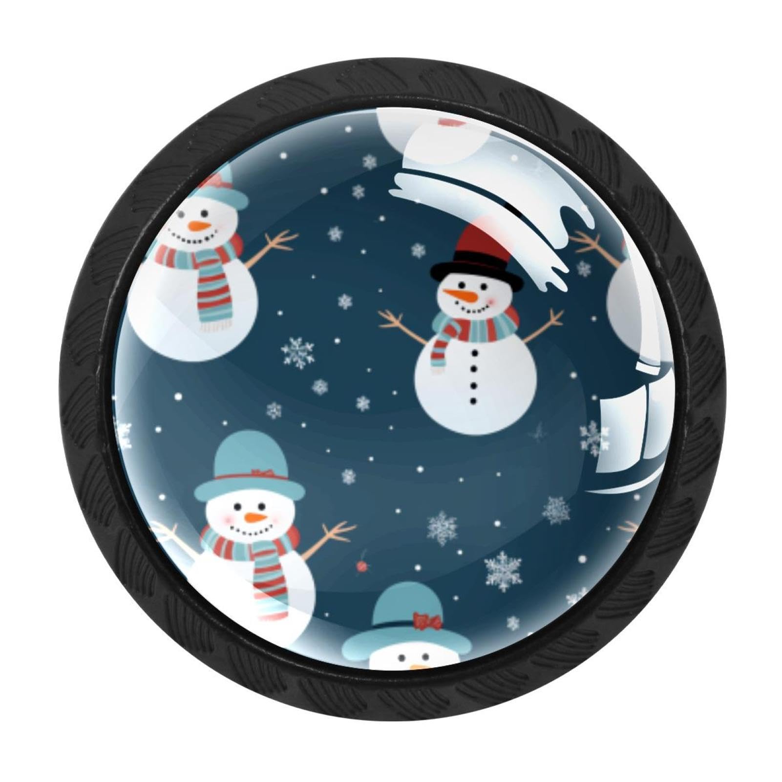 CHENZZZZ 4 Pack Christmas Snowman Kitchen Cabinet Knobs Drawer Knobs Door Dresser Handles for Personalized Gifts Great for Any Occasion