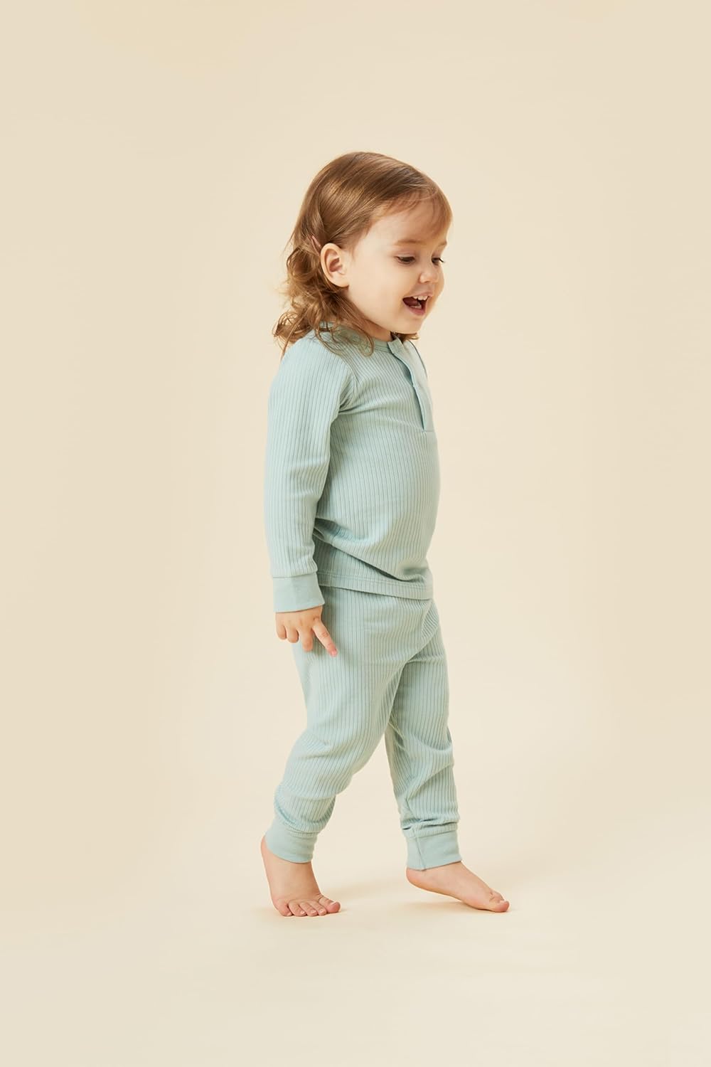 MORI Baby Unisex Pajama Set for Boys and Girls - Viscose from Bamboo - Front Popper Top and Elastic Waist Bottoms" - Image 3