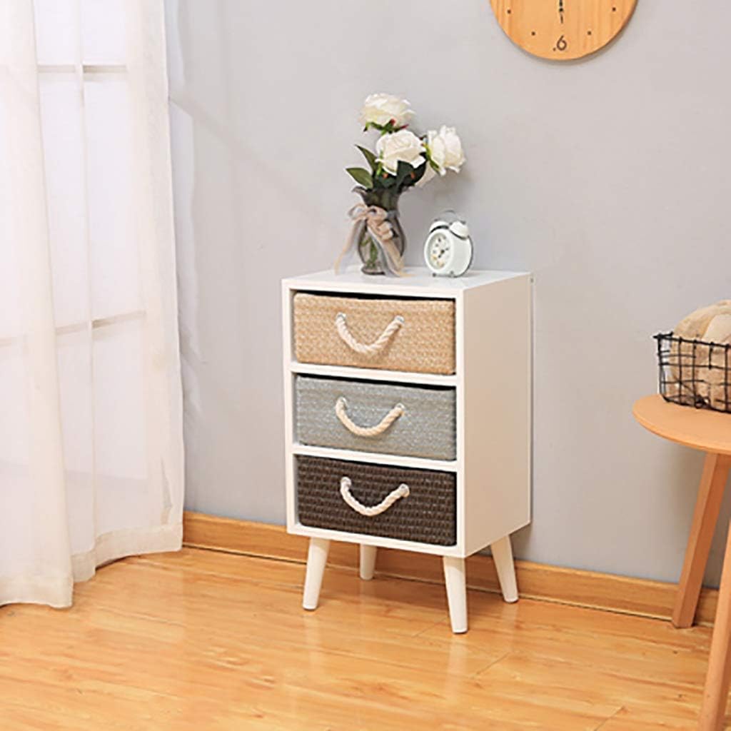 Multifunction Office Storage File Cabinet-File Rack,Locker Storage Box Bedside Cabinet Sundries Cabinet Solid Wood 2/3/4 Drawers Bedroom Living Room Drawer Type High Capacity,a,37×27×63Cm