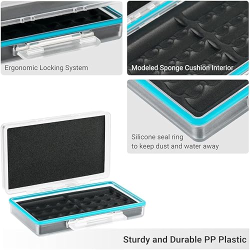 Miniatura 3 de Organizador de estuche de almacenamiento de batería AA, caja compacta de batería de PC para 8 pilas AA o 14500, resistente al agua y fácil de