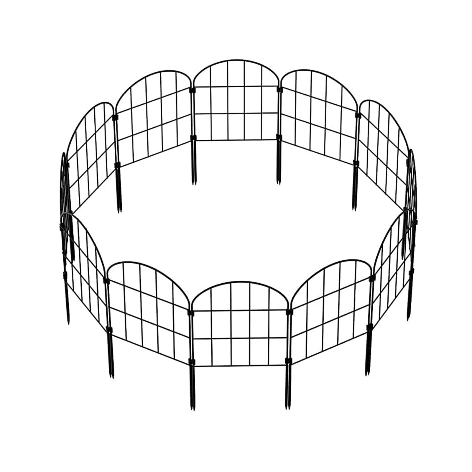 Clôture de jardin en fil de fer Teksome, barrière animaux et bordure métallique 10 pièces