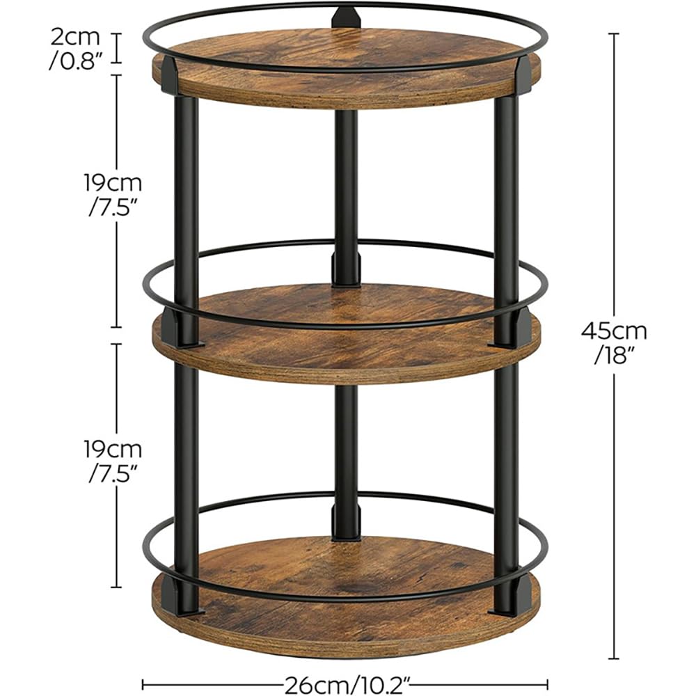 Especieros Para Cocina,Especiero Giratorio,De Tres Niveles Para Especias,Almacenamiento De Cocina,Adecuado Para Encimeras De Cocina,Baño, Etc.,De Uso Multifuncional,Portátil,Color Marrón Oscuro