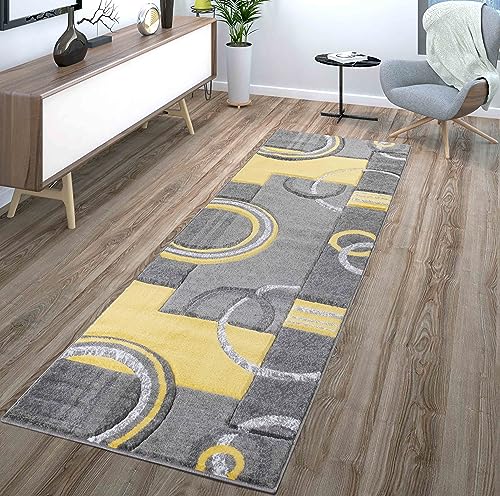 GLORY RUGS Area Rug Modern Soft Hand Carved Contemporary Floor Carpet with Premium Fluffy Texture for Indoor Living Dining Room and Bedroom Area (2x7, Yellow)
