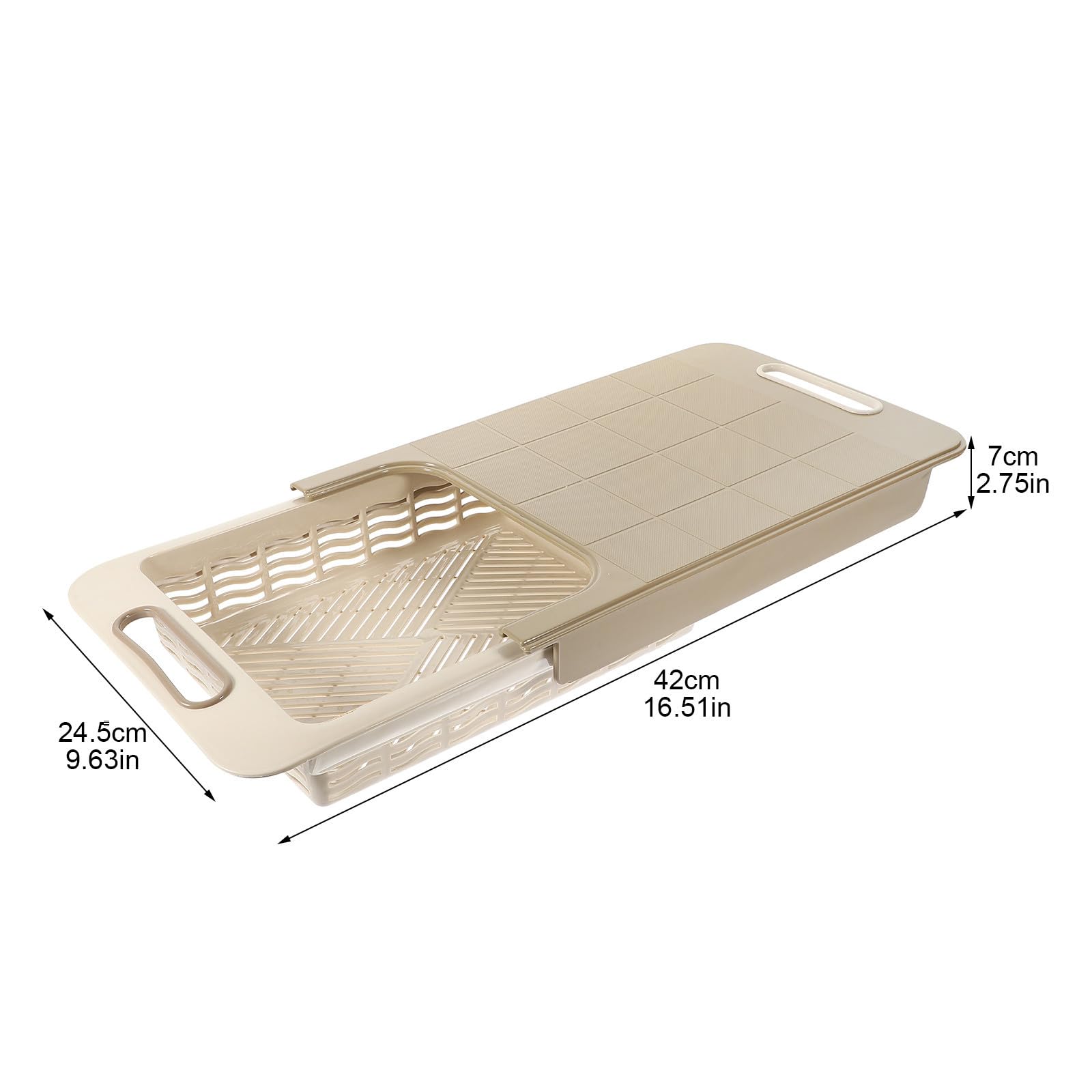 ULTECHNOVO Tabla de Cocina Multifuncional de Plástico PP Desagüe y Cesta para Verduras, Extensible, para Uso en Camping y Preparación de Alimentos Color Reutilizable Color Aleatorio