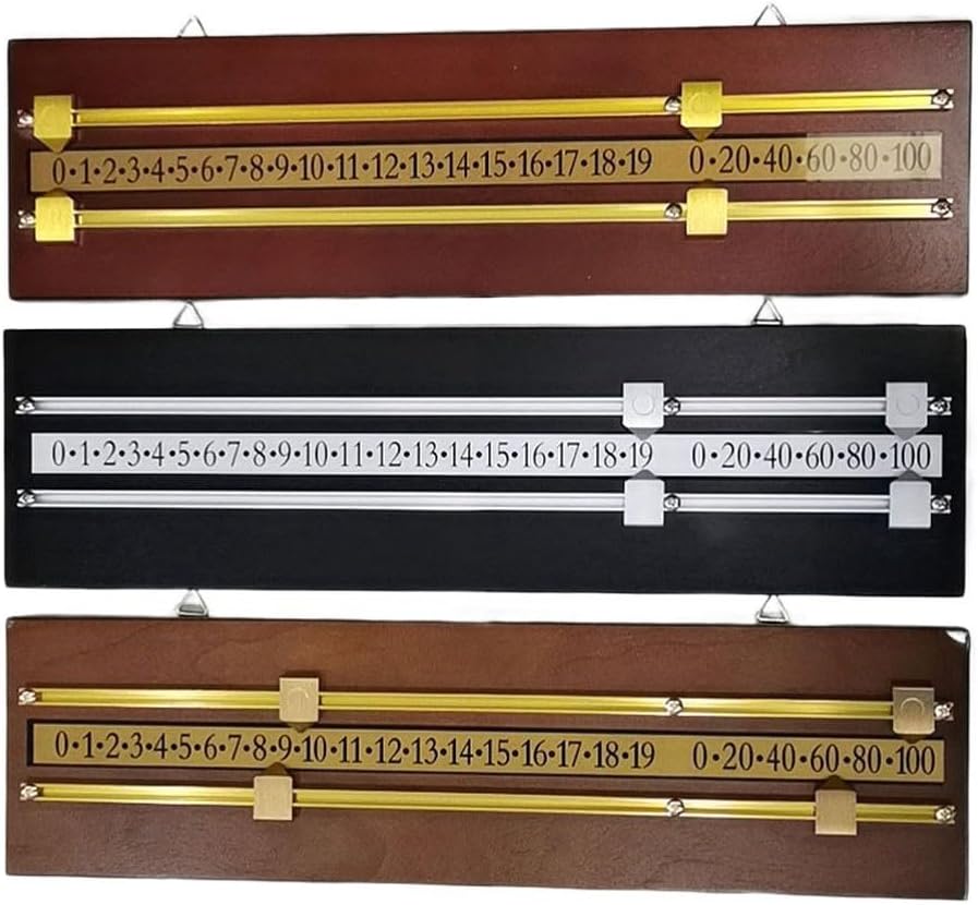 Billiard Game Scorer 2 Track Billiards Scoreboard Medium Density Fiberboard Manual Pool Table Scoring Board Snooker Counter Non Electronic Recorder(Yellowish-brown)