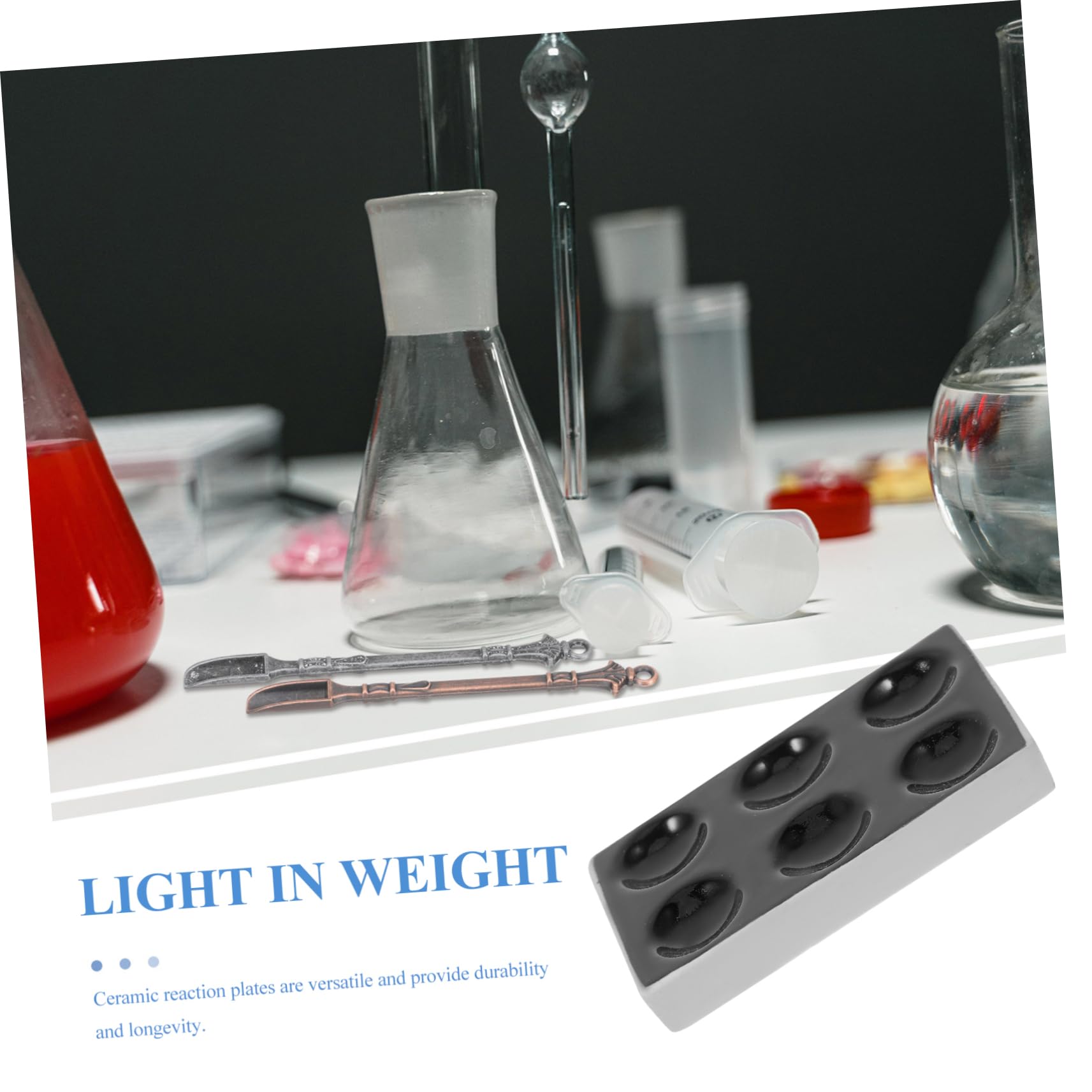 2 Szt. Ceramic Spot Reaction Plates Porcelain Chemical Testing Plate for Scientific Experiments Laboratory Use