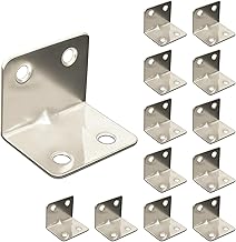12 x Corner Brackets (30 x 30 x 40) Angle Metal Braces Wood Timber Joining Fixing L Repair Furniture Stainless Steel Silver Connector