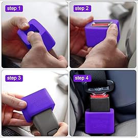 Morlike Silicone Belt Buckle Seatbelt Holder (Purple)