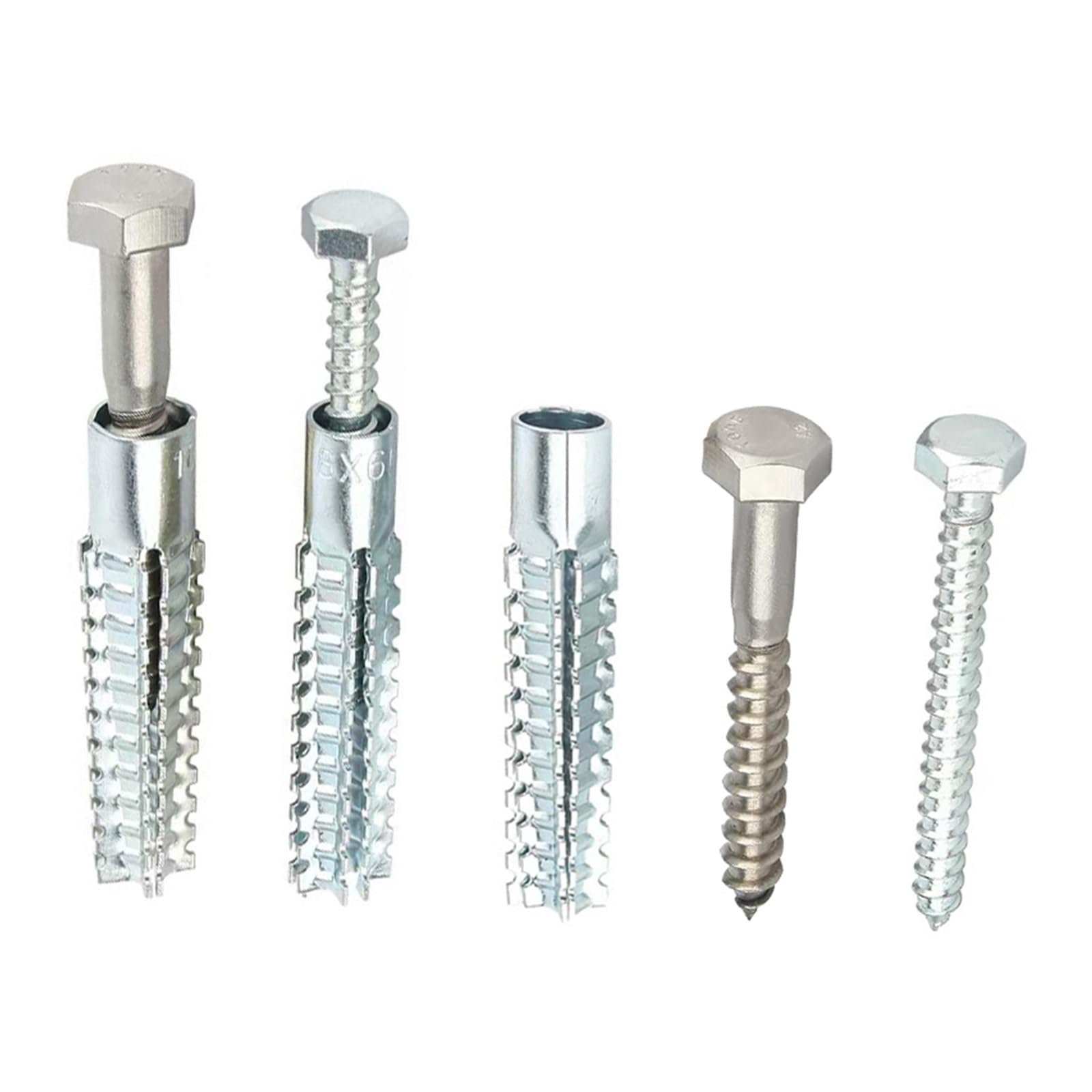 Dübel 20–200 Stück M8 M10 baumförmig | Wandanker mit Sechskantschrauben, Metall-Expansionsbolzen for Beton-Hohlwände aus Holz(304 screw M8x38,10 sets(20pcs))