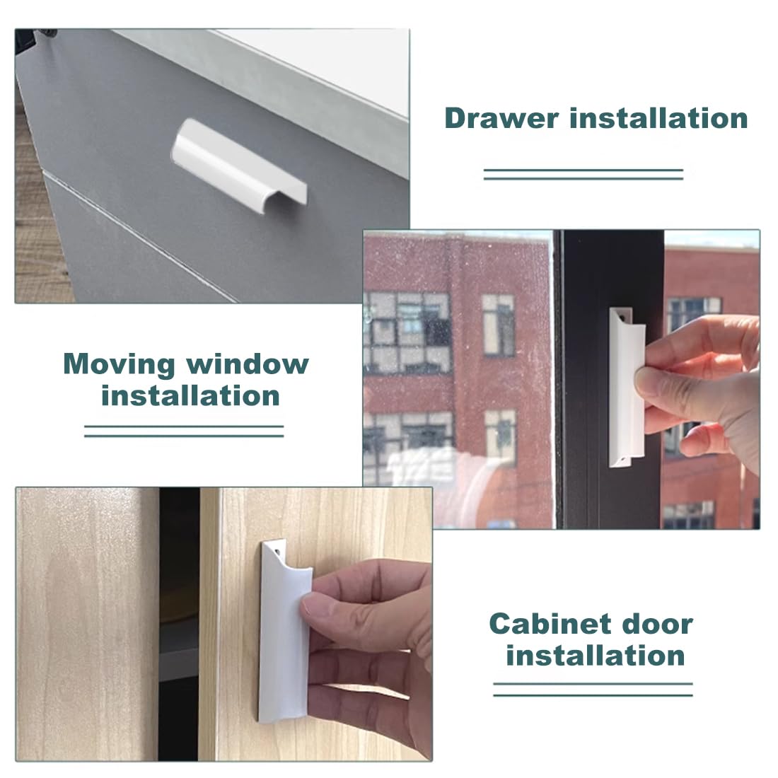 2 PièCe Poignee De Porte Exterieur- PoignéE Porte Coulissante, Invisible De Poignee De Meuble IntéRieure, Entraxe 90mm (blanc) | Leroy Merlin