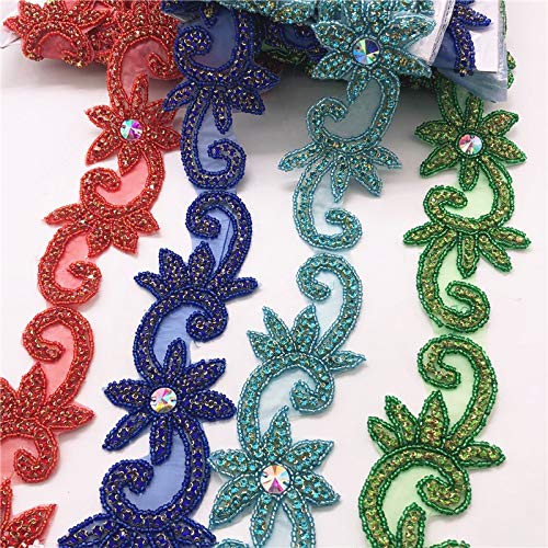 Cinta de diamantes de imitación con motivo de cristal de 5 yardas, cinta con diamantes de imitación para planchar, apliques para decoración de bodas, oro AB