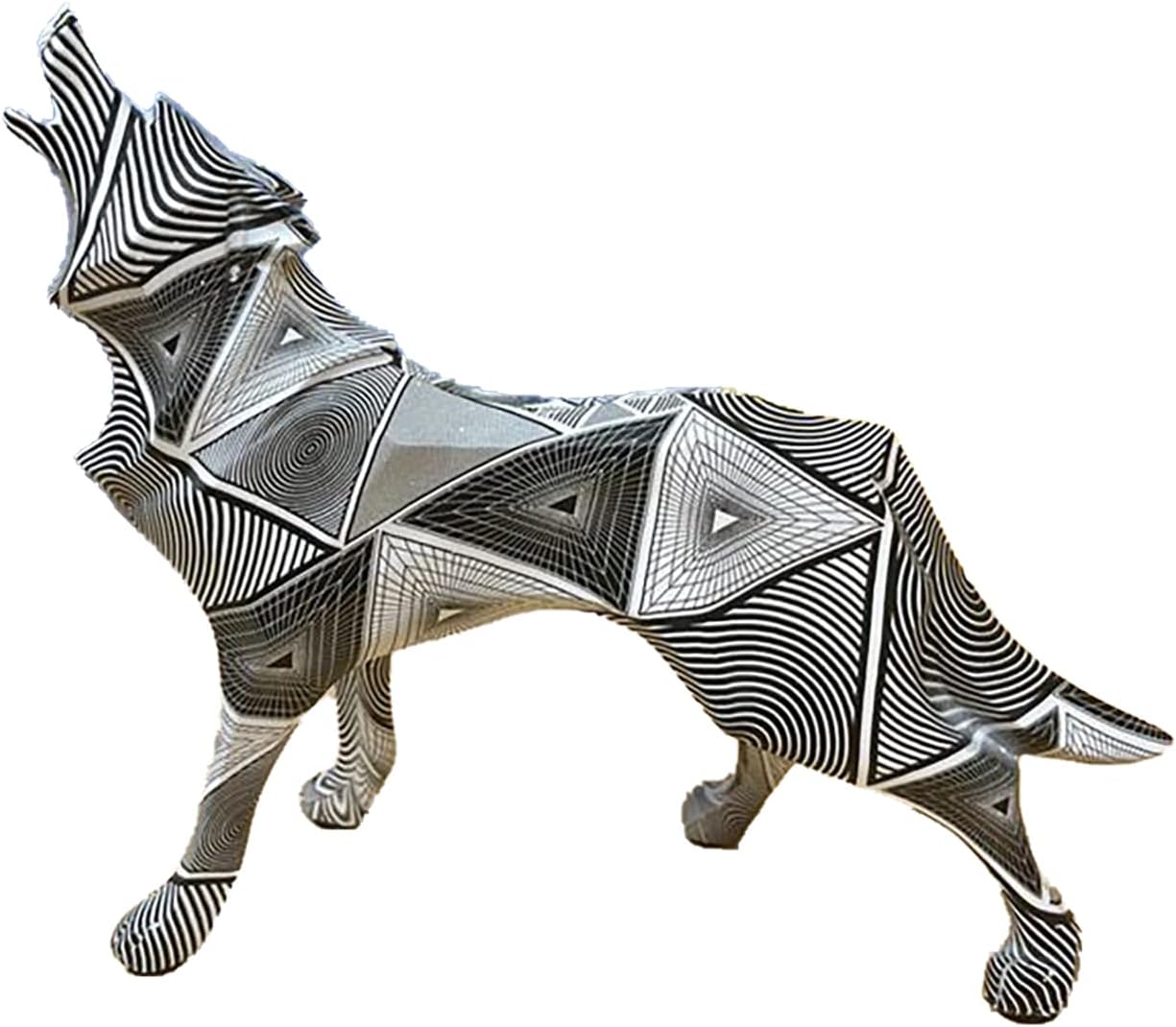 IDORTYBB Graffiti Abstract Geometric Wolf Sculpture Animal