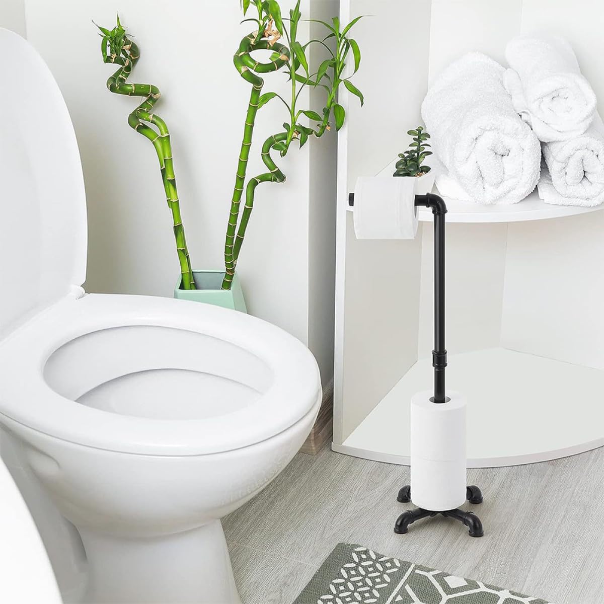 SHINEOFI Porta Rotolo Di Carta Igienica Da Portarotolo Per Tovaglioli e Asciugamani Di Carta Design Compatto e Moderno Per Bagno