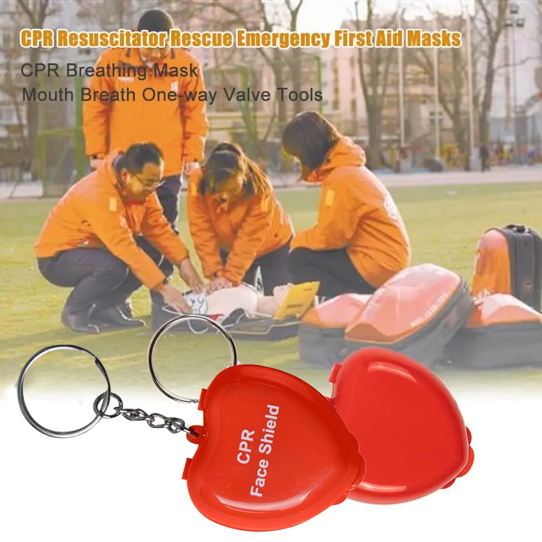 2 PCS Maschera Facciale per RCP Maschere Tascabili per Rianimazione Cardiopolmonare con Valvola Unidirezionale Visiera Portatile per Barriere Respiratorie per RCP Kit di Emergenza Portachiavi