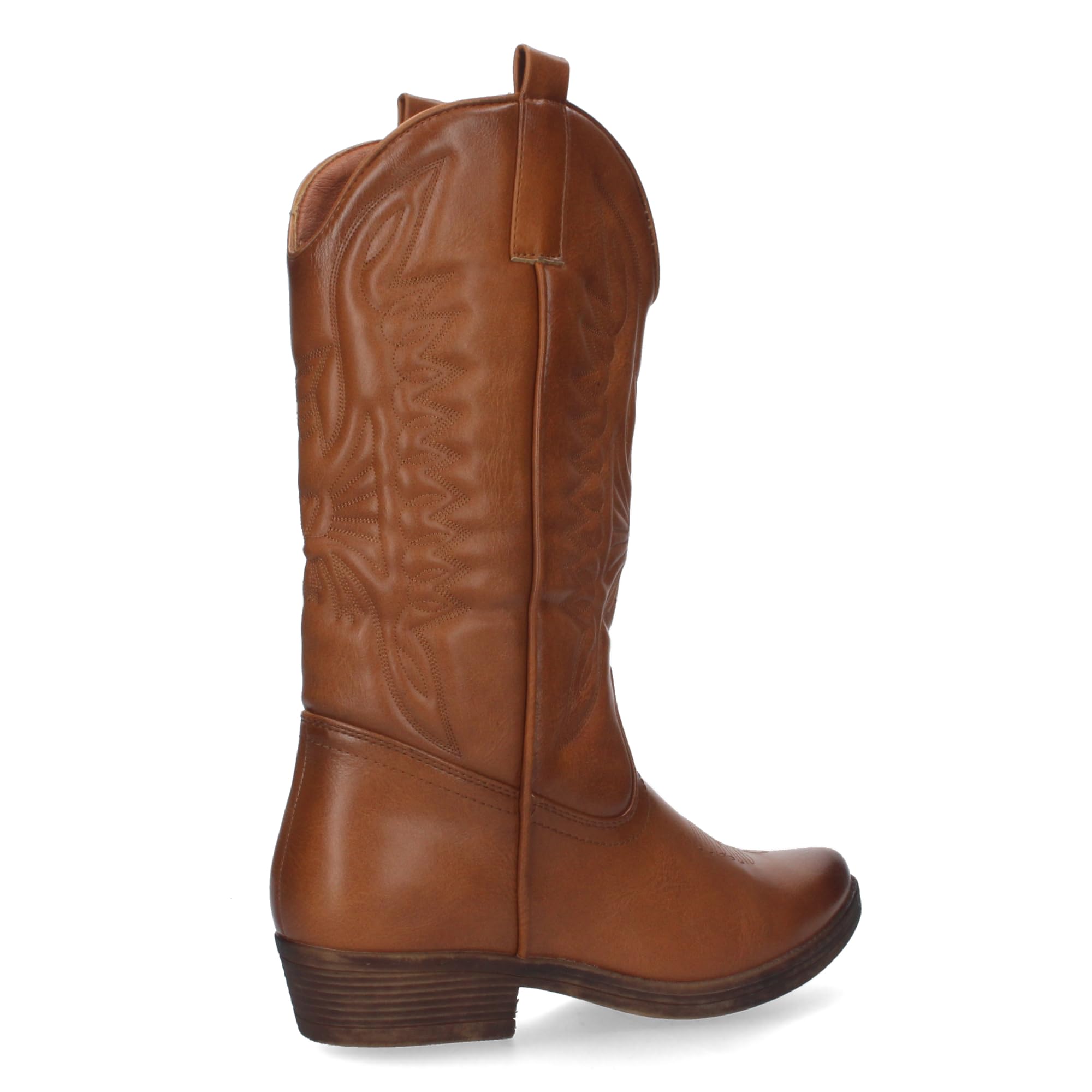 shoes&blues.es Bota de Tacon para Mujer, Comodos, con Bordado, Estilo Cowboy