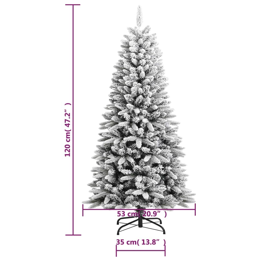 vidaXL Künstlicher Weihnachtsbaum Beschneit 120 cm PVC&PE