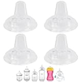 Sippy Cup Nipples for Philips Avent Natural Baby Bottles, My Grippy Spout Sippy Cup and Natural Trainer Sippy Cup, Soft 100% Silicone Sippy Spout Nipples, 6m+, 4 Count