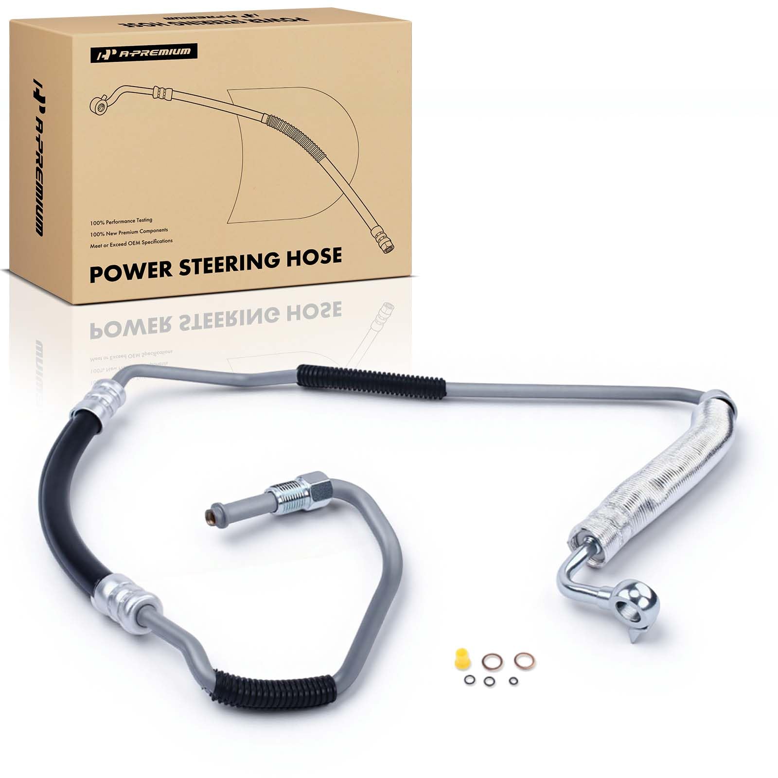 A-Premium Power Steering Pressure Hose Line Assembly Compatible with Toyota Highlander 2004-2007 & Lexus RX330 2004-2005, 3.3L, with O-ring & Washer, Pump to Rack/Gear