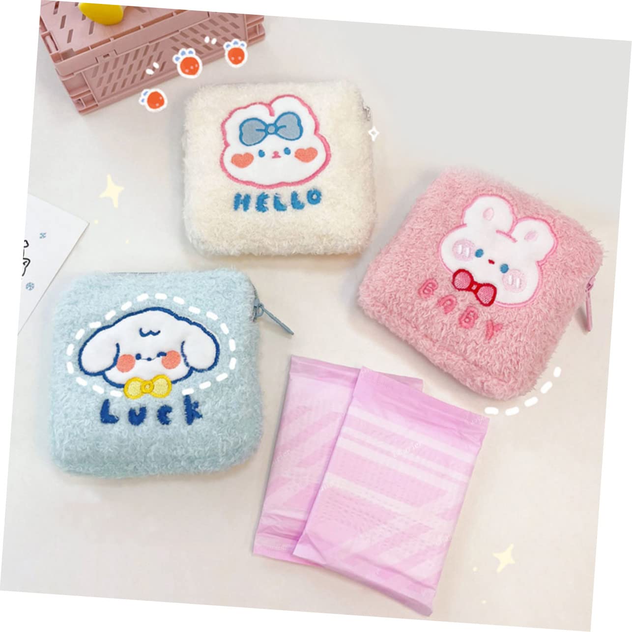 12piezas Bolsa De Almacenamiento De Toallas Sanitarias Bolsa Menstrual Reutilizable y Lavable Organizador De Compresas Para Niñas y Mujeres Diseño De Animales Para Viajes y Uso