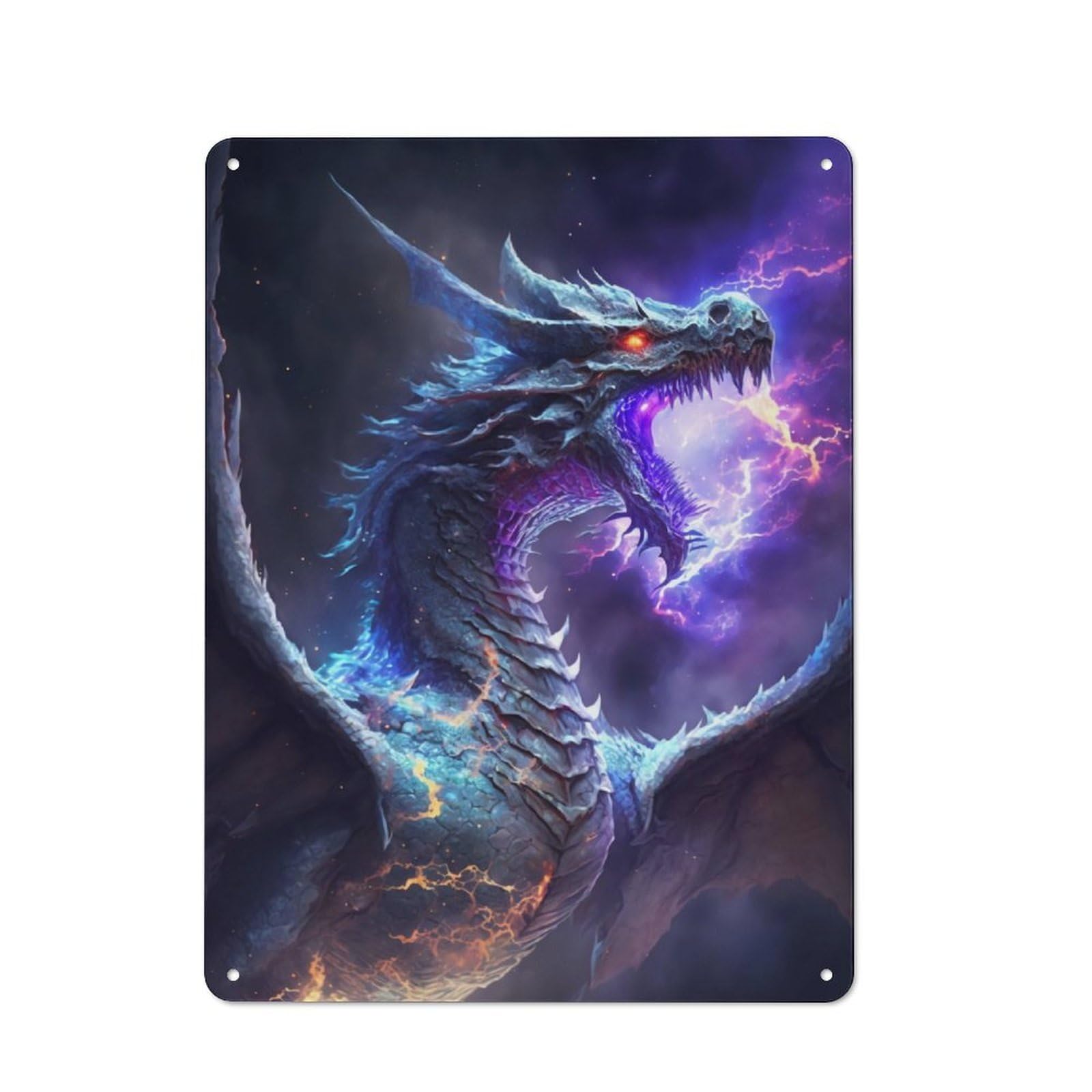 Junmoney Dragon Ruler Of The Galaxy Metal Sign 40X30cm With For Home Bar Wall, Rustic Decor, For Collectors Decorating Home Bars And Entertaining Spaces