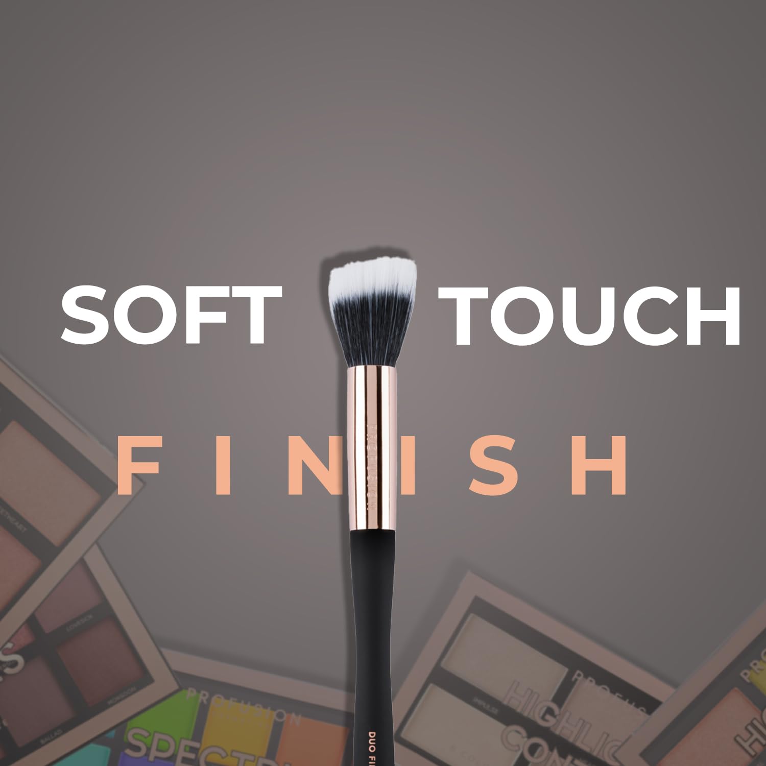 Profusion Cosmetics Artistry Series Duo Fiber Foundation Brush, Multi Dimensional and Luxurious Soft Touch Matte Finish With Waved Handle and Optimum Grip for Lightweight Balance