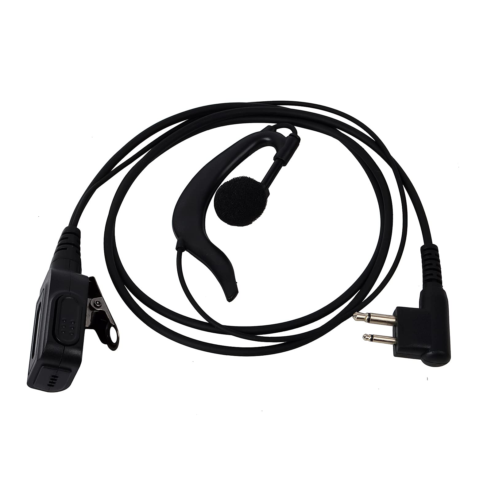 UAYESOK Auricolare di sicurezza a forma di G con microfono PTT a 2 pin per radio Motorola CP040 CP140 CLS1110 CLS1410 Hytera Midland a 2 vie