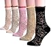 Field4U 5 Pairs Colorful Patterned Crew Socks - Cherry