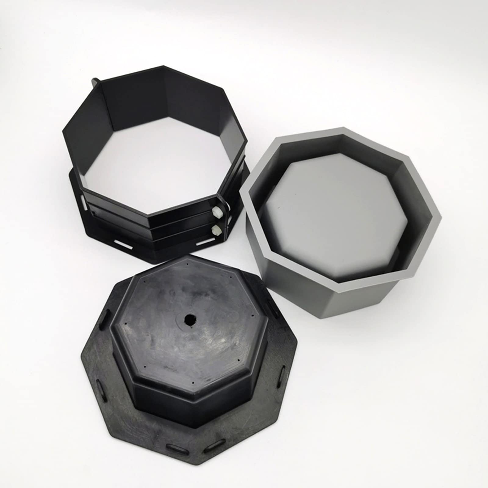 Moldes de silicona para macetas de hormigón, molde para macetas octogonales, moldes de cemento para jabón suculento/portavelas, macetero de silicona para cemento y hormigón