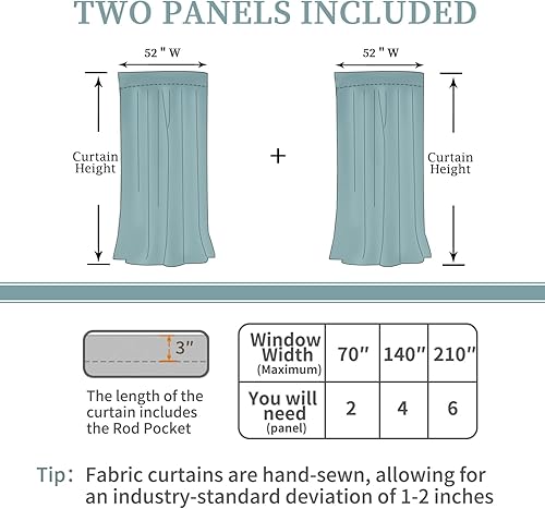 Miniatura 6 de BGment Cortinas opacas con bolsillo para barra y pestaña trasera para dormitorio, cortinas con aislamiento térmico para oscurecer la habitación y