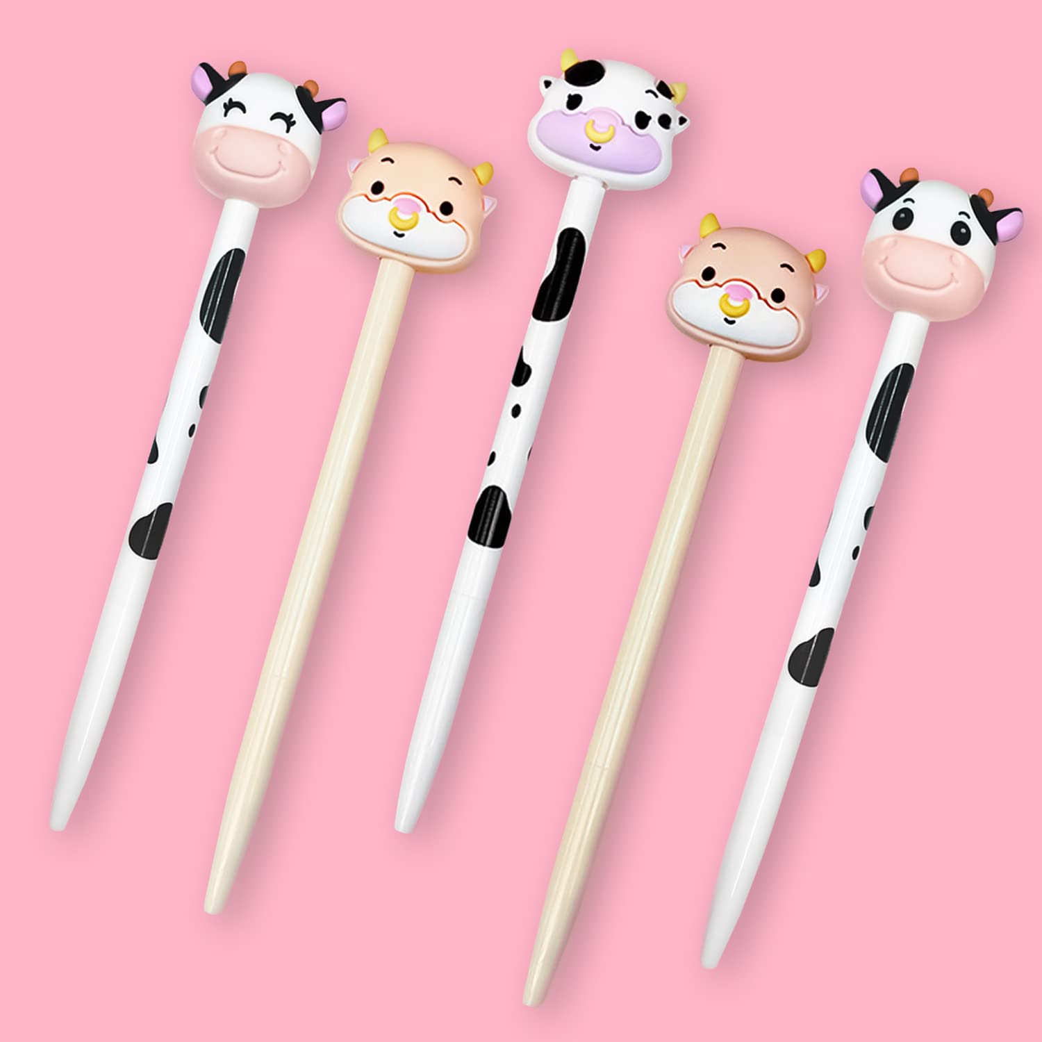 KRIZJUES Cartoon Animal Pens, Kawaii School Supplies Pens Cute Cartoon Gel Ink Pens Boys Girls Cute Pens Suitable for Writing, Gifts for Children and Teachers, Black Refill 0.5mm(8 Pieces)