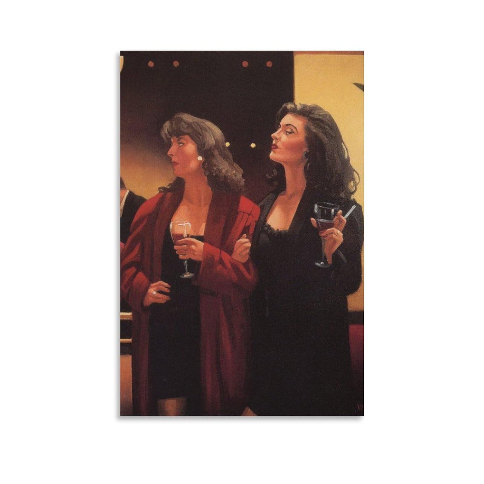 Girls' Night by jack_vettriano Wall Art Prints Poster Wall Art Picture Painting Poster Canvas Print Posters Artworks Room Decor 20x30inch(50x75cm)