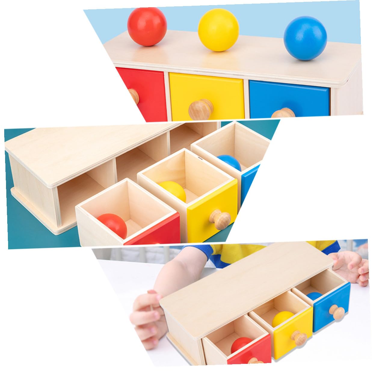 1pezzi Sfere Rotonde Tre Colori Giocattolo Educativo per Ragazzo Ragazza Ragazza Ausilio Didattico Genitore-Figlio Materiale Premium Resistente Pratico