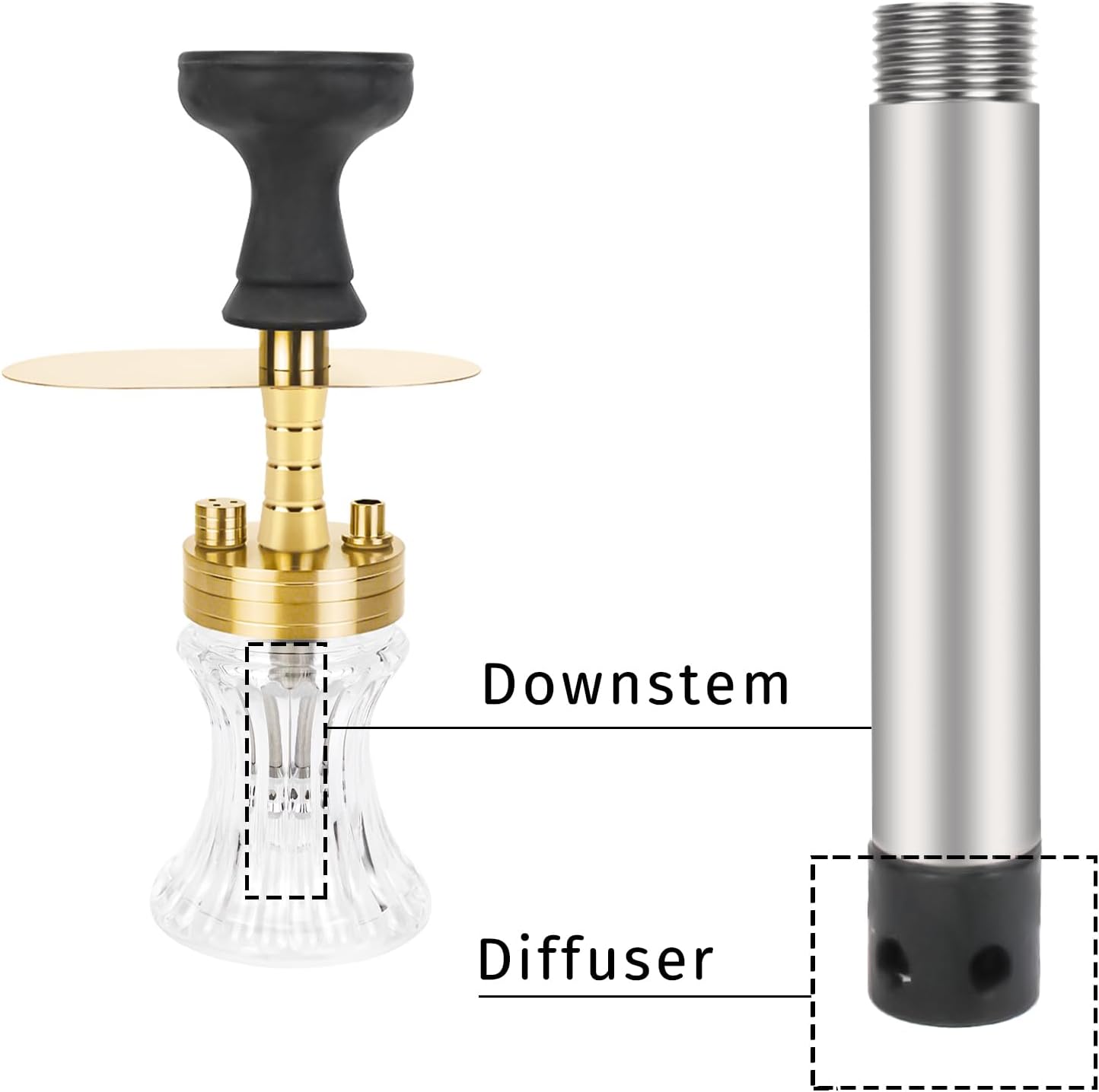 Portable Hookah Set for Outdoor Travel Mini Narguiles Cachimbas Shisha Ket with Bag 2 Go, white