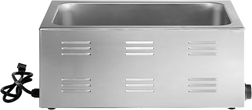 Miniatura 12 de Kratos Calentador de alimentos eléctrico comercial para encimera, mesa de vapor portátil, 120 V, 1200 vatios, acero inoxidable, se adapta a sartenes