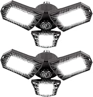 Vista 9 de Luz LED de garaje - 6000 lúmenes 6500K luz diurna 60W, tres hojas LED luces de techo de garaje