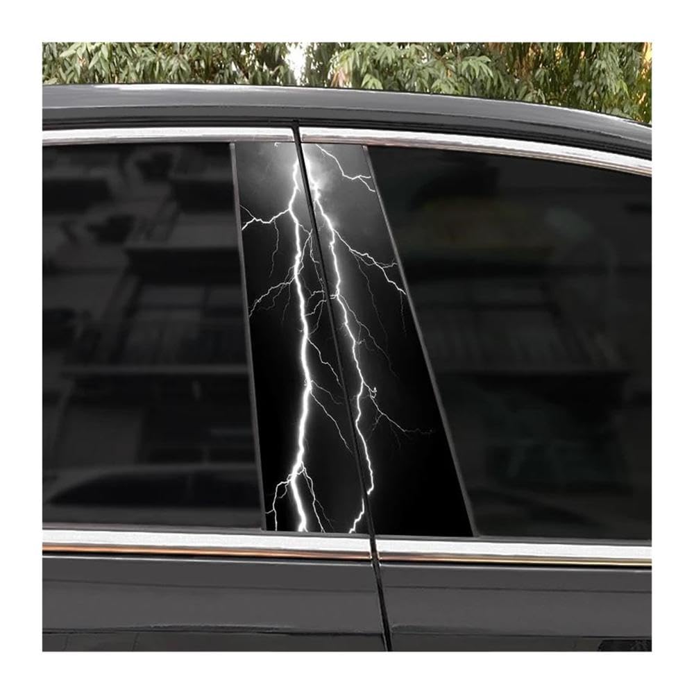 Body Parts 2pcs Car B-Pillar Decals Bursting Lightning Auto Center Pillar Waterproof Sticker(B)