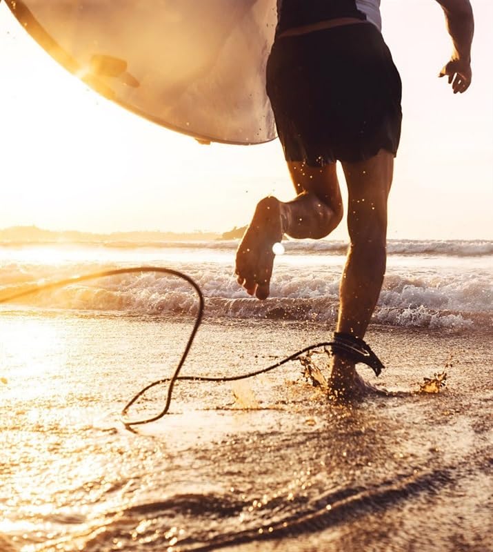 LZM-DIEWLEI Surfboard Leash TPU Bodyboard Leash Premium Surfboard Legrope Coiled Footstrap Retractable Board Security Leashes for Shortboard, Longboard, Paddleboard(Transparent Black,7mm/10ft)