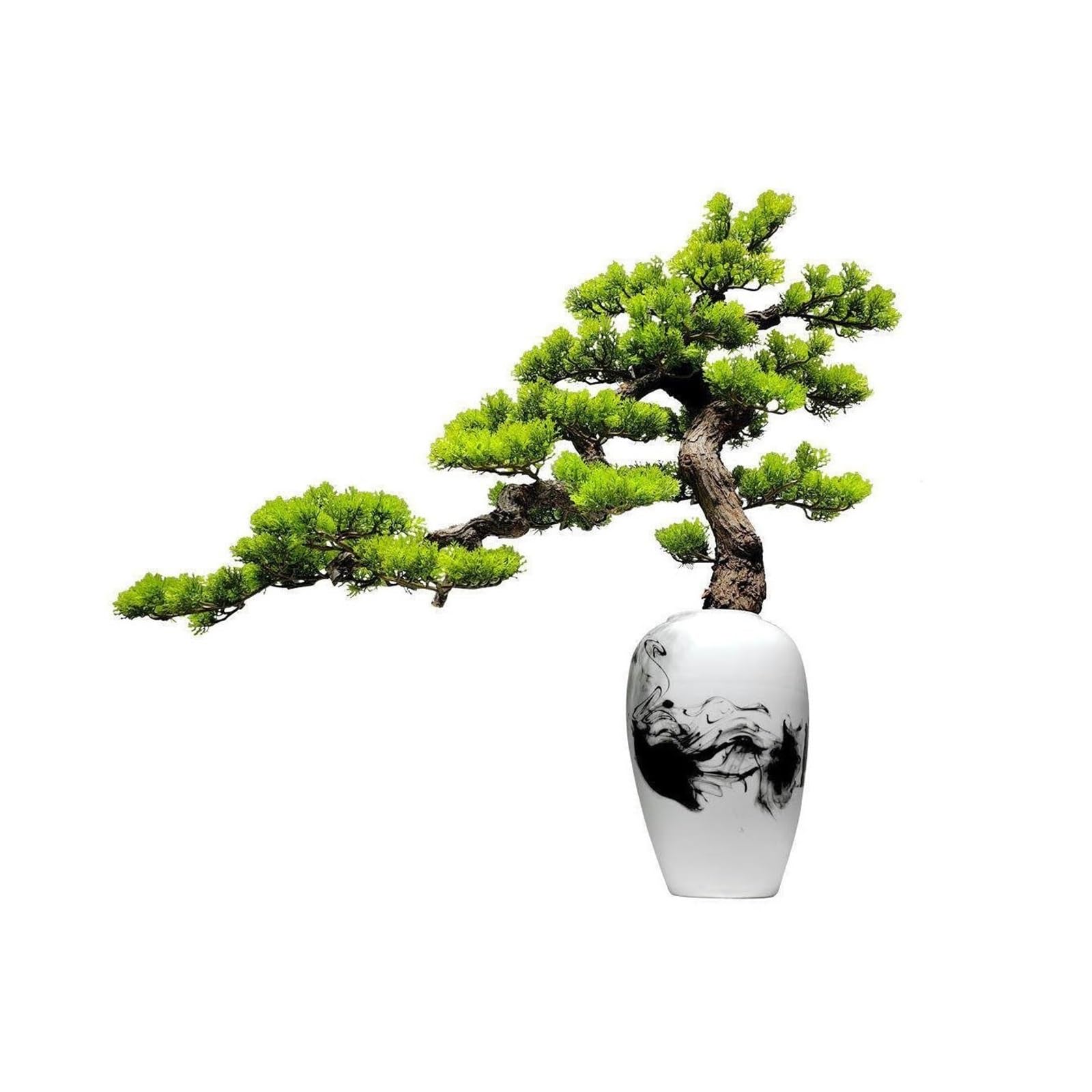 Bonsai Tree Artificial Green Plant, Chinese Style Pine Bonsai Ornament Home Decor