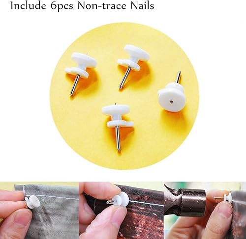 Miniatura 7 de LB Tapiz de bosque de invierno, árbol de pino de Navidad con copo de nieve y ventana blanca para dormitorio, paisaje de montaña, tapiz colgante de