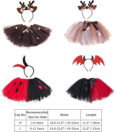 Miniatura 5 de Disfraz de ciervo para niñas pequeñas, Halloween, Navidad, cosplay, princesa, falda tutú + diadema