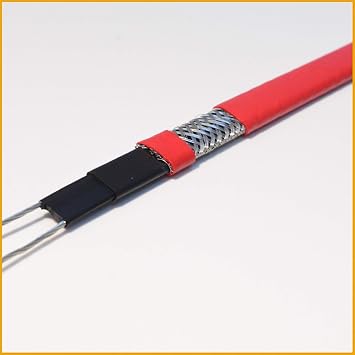 caihv-Wire Soft 230V 12mm 65C Anti-freeze Frost Protection Heating Cable, For Water Pipe/Roof Self Regulating Electric Heater CableS Copper Wire Permanently colored (Color : Red, Length : 30m)