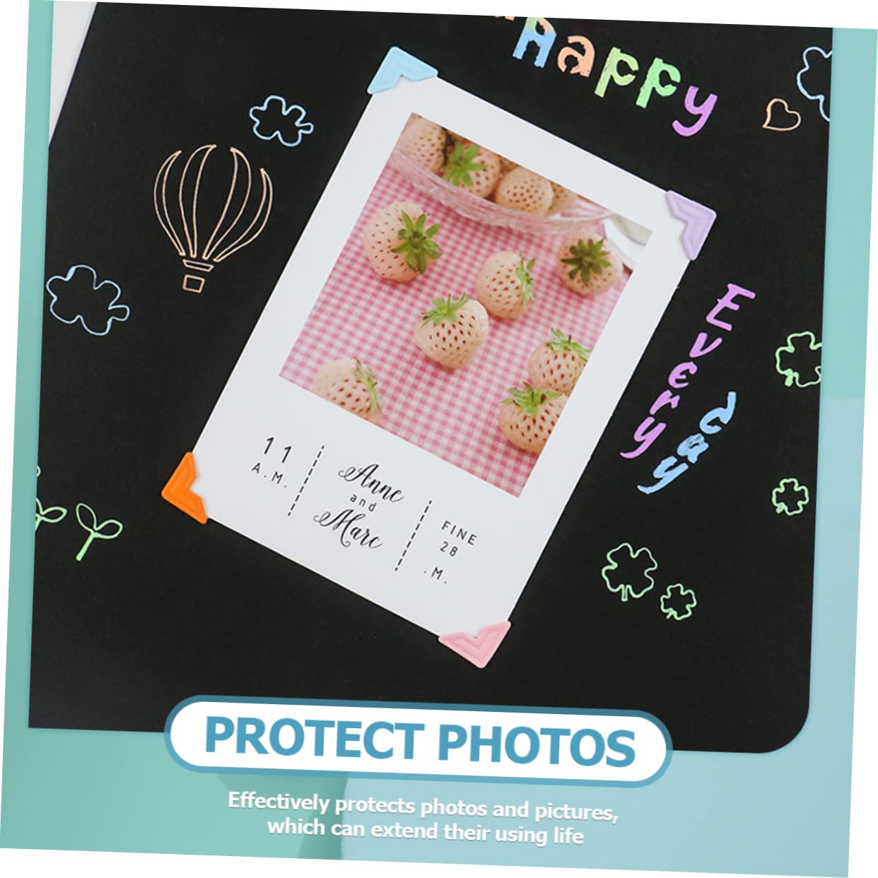 SEWACC 50hojas Esquinas De Fotos Autoadhesivas Transparentes Para Álbumes Scrapbooking y Proyectos Protección De Esquinas Para Fotos y Recuerdos