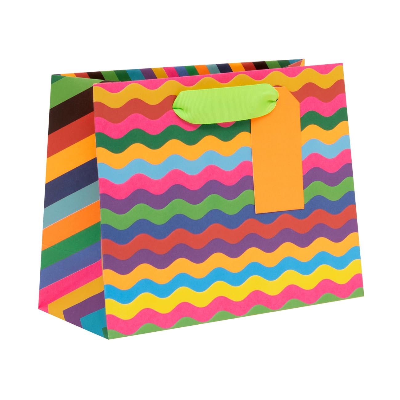 Glick Medium Landscape Gift Bag, Mega Ric Rac, 175 x 225 x 100 mm, Luxury Recyclable Bag for Birthdays & Celebrations