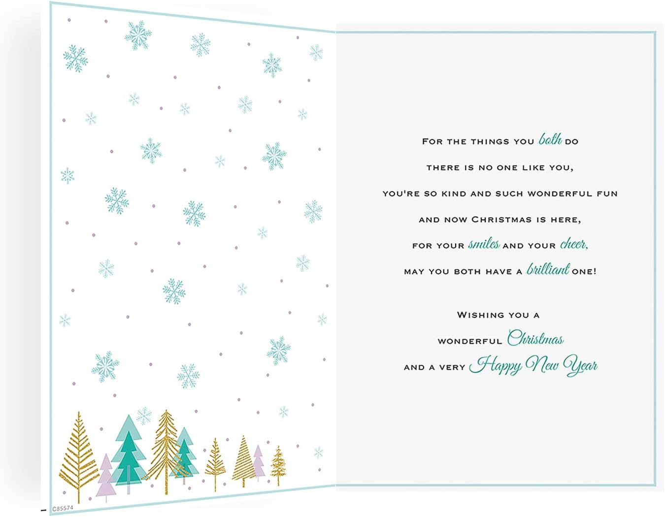 Piccadilly Greetings Regal Publishing Sentiment Christmas Card Sister & Brother in Law - 9 x 6 inches, C85574